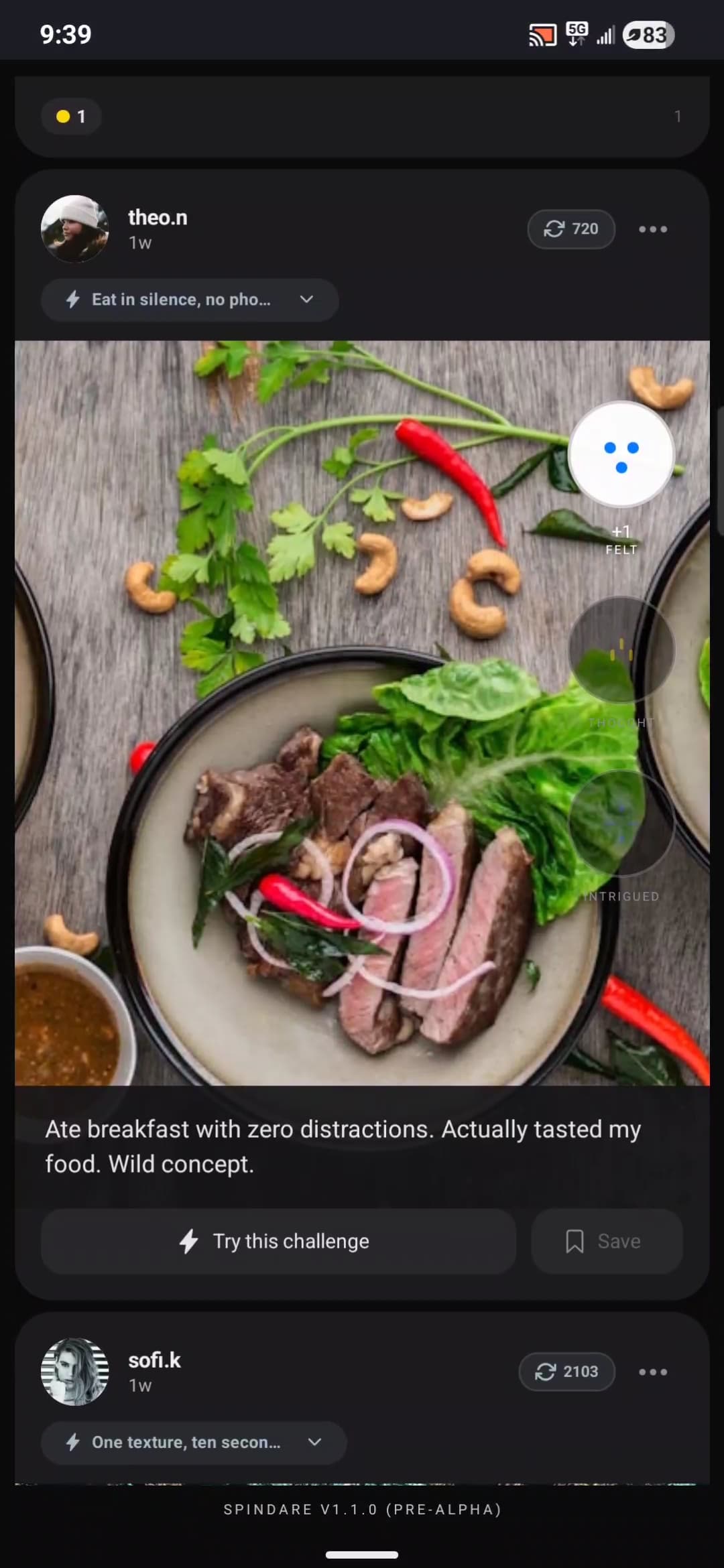 Dark mode feed